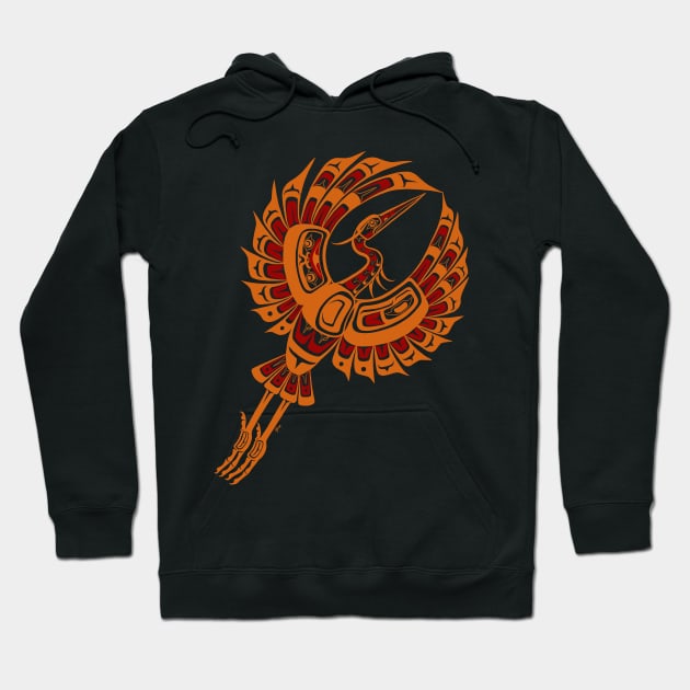 PNW Native Heron, Autumn colors Hoodie by Featherlady Studio